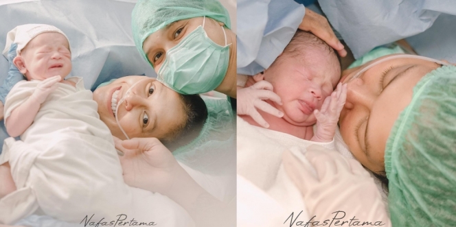 Potret Bunga Jelitha Lahirkan Anak ke-2, Ditemani Syamsir Alam Pemerkan Wajah Bayi Super Ganteng 