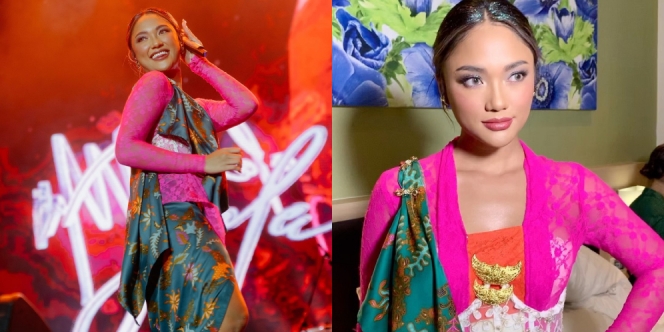10 Potret Marion Jola Manggung Pakai Kebaya Pink di Pestapora 2022, Stylenya Keren Banget!