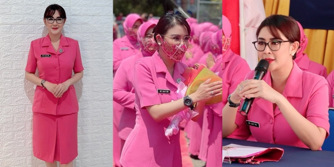 Cocok Kenakan Seragam Pink, Ini Deretan Potret Uut Permatasari saat Jadi Ibu Bhayangkari