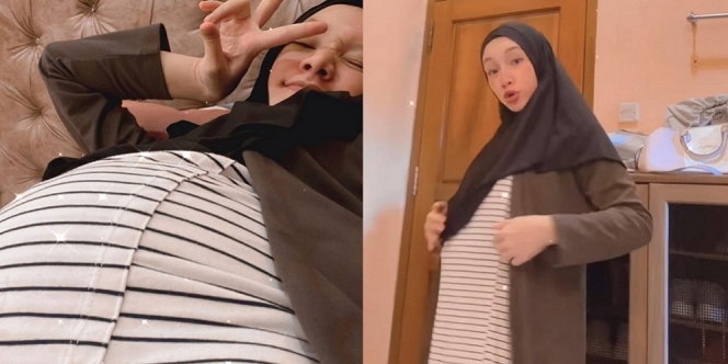 Hamil Anak Kembar, Ini Potret Cantik Indri Giana Istri Ustaz Riza Muhammad Saat Pamer Baby Bump