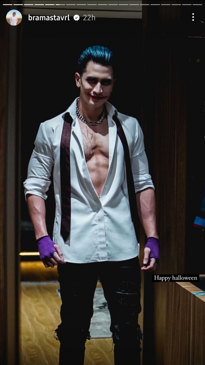 Pamer Badan Kekar, Ini Deretan Potret Verrell Bramasta Jadi Joker di Perayaan Halloween