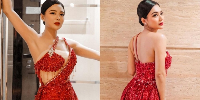 Potret Wika Salim Manggung Pakai Dress Merah, Outfitnya Bikin Netizen Salfok nih