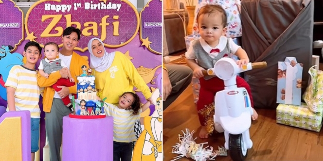 Dapat Hadiah Mainan Motor, Ini Potret Seru Perayaan Ultah Baby Zhafi Anak Fairuz A Rafiq yang ke-1