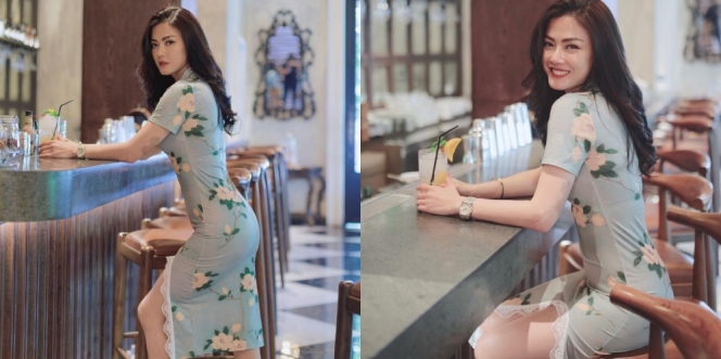 Deretan Potret Cantik Nita Gunawan Pakai Dress Cheongsam, Pamer Badan Langsing Sambil Bagi-Bagi Angpao