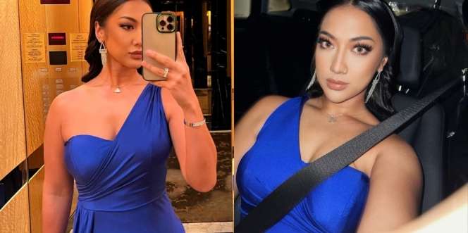 Biasa Tampil Sporty, Ini Deretan Potret Selebgram Anindita Hidayat dengan Gaun Biru yang Anggun Banget