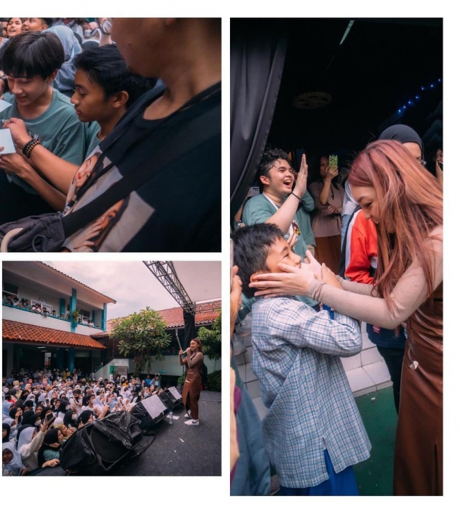 Deretan Potret Naura Ayu Manggung di SMP Pakai Baju Kulit, Penampilannya Bak Bule Cantik