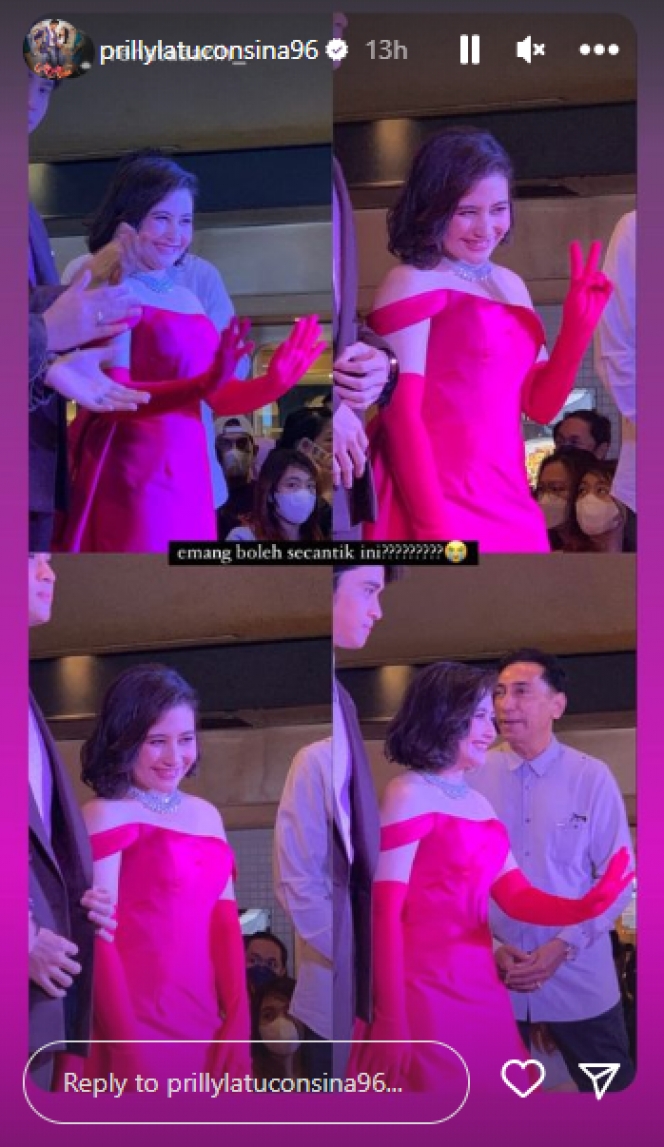 10 Potret Prilly Latuconsina di Gala Premiere Gita Cinta dari SMA, Tampil Memukau dengan Gaun Warna Pink