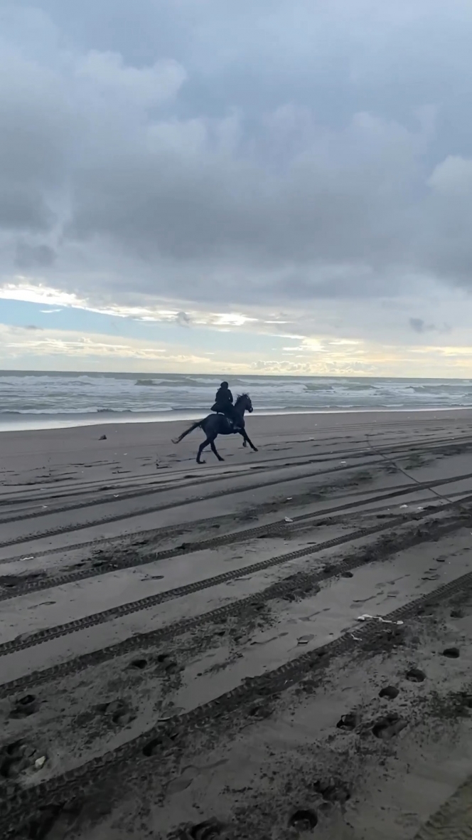 Deretan Potret Zaskia Sungkar Berkuda di Pantai Pakai Gamis, Gayanya Kayak Wanita Timur Tengah!