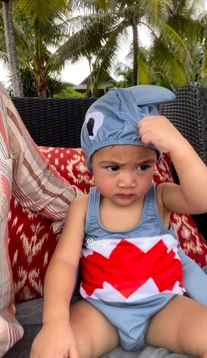 10 Potret Rayyanza Cipung Cosplay jadi Baby Shark, Gemesnya Gak Ada Obat!