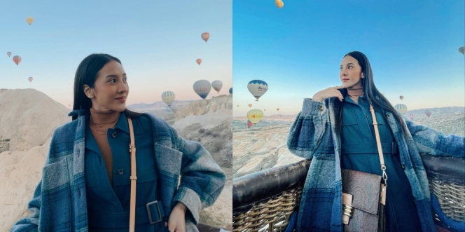 Deretan Potret Cantik Anya Geraldine saat Naik Balon Udara di Cappadocia, Dream Come True?
