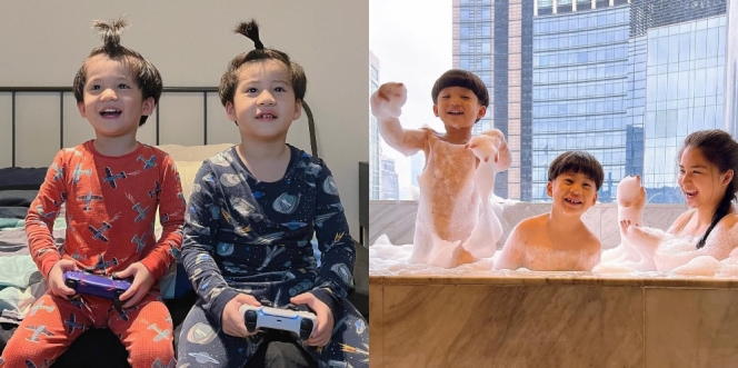 Potret 2 Anak Putri Titian yang Terlihat Seperti Bocah Kembar, Gemes Mirip Bayi Korea