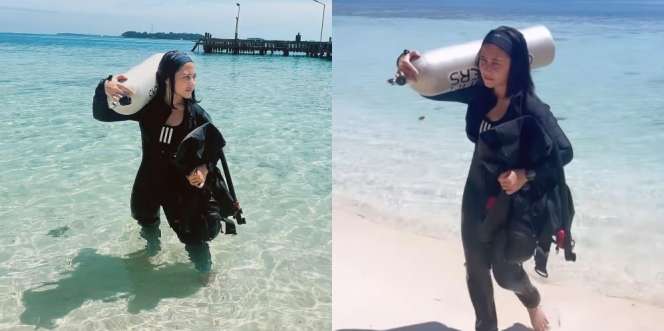 Punya Hobi Ekstrem, Ini Potret Prilly Latuconsina yang Tetap Aktif Diving di Bulan Puasa