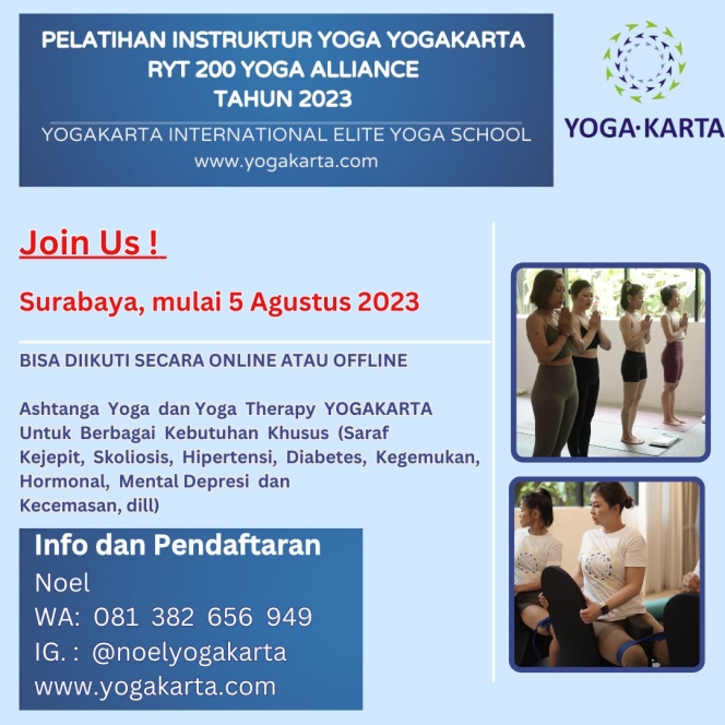 Jadwal Pre Teacher Training hingga Workshop Yogakarta Elite Yoga School Bersama Monica Pramudita dan Master Noel