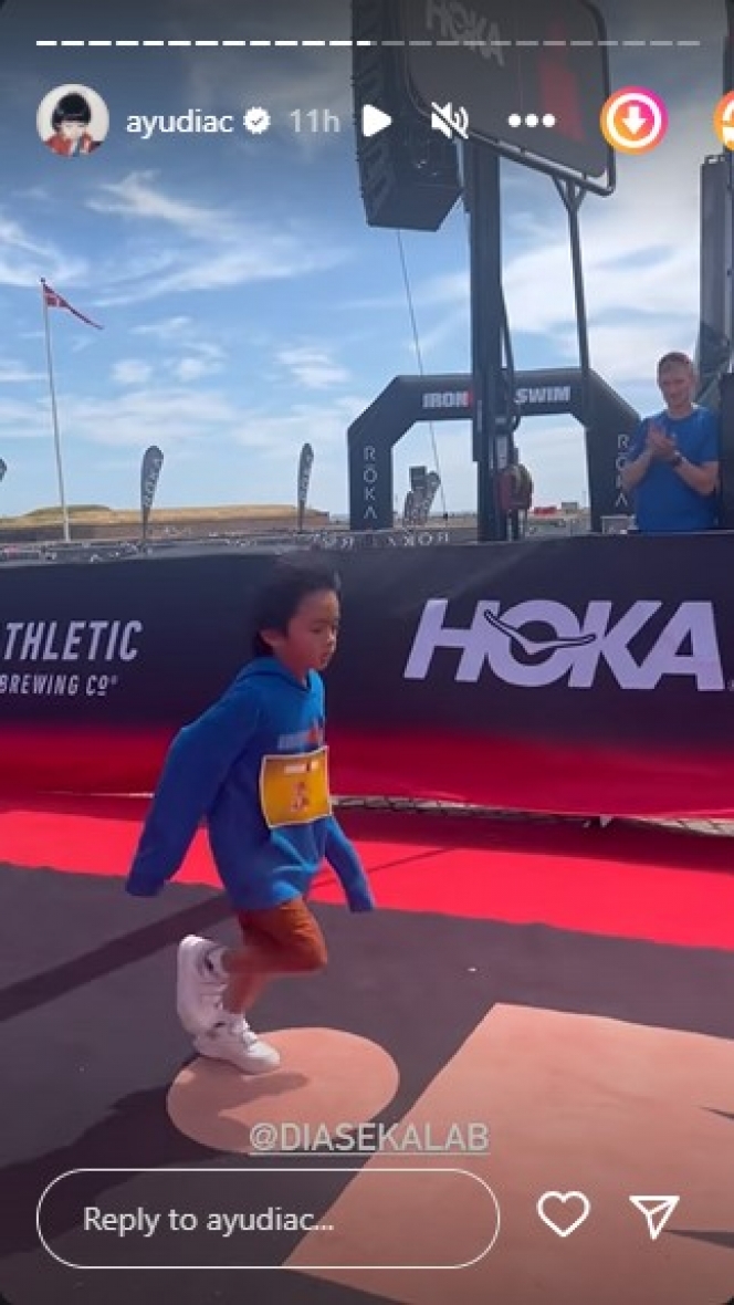 Momen Sekala Ikut Lari Maraton Kids di Denmark, Ayudia dan Ditto Beri Dukungan