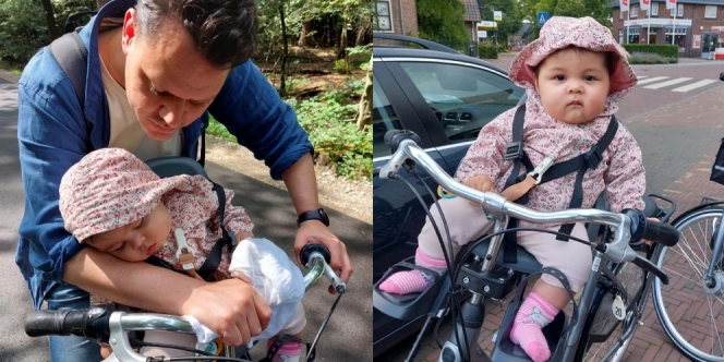 Potret Gemasnya Nova Anak Gracia Indri saat Pertama Kali Diajak Naik Sepeda, Lucu Banget Sampai Ketiduran!