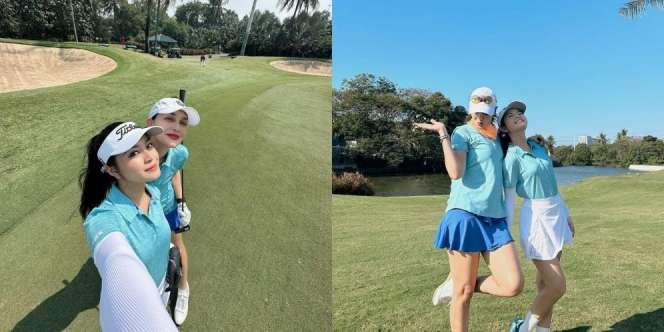 Potret Luna Maya dan Yoriko Angeline Main Golf Bareng, Kompak Kenakan Setelan Outfit Biru dan Putih - Netizen: Kayak Seumuran! 