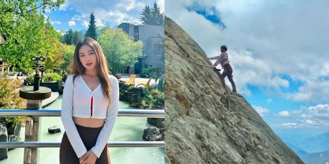 Potret Liburan Ekstrem Natasha Wilona di Kanada, Jajal Rock Climbing Hingga Rafting 