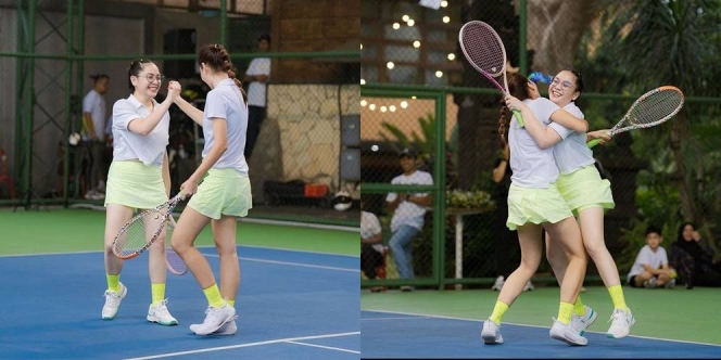 Potret Nagita Slavina dan Syahnaz Lomba Tenis, Seru dan Kompak Banget!