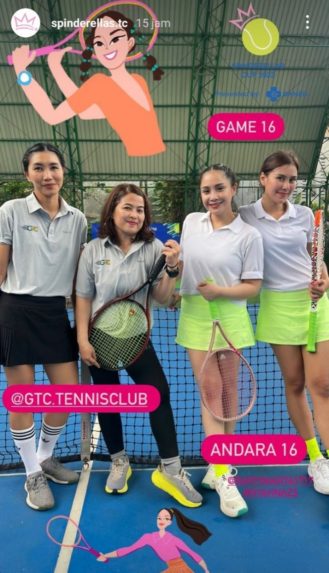 Potret Nagita Slavina dan Syahnaz Lomba Tenis, Seru dan Kompak Banget!