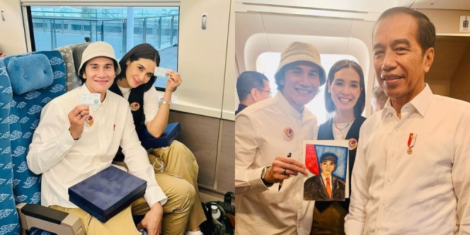 Deretan Potret Vino G. Bastian dan Marsha Timothy Ikut Uji Coba Pertama Kereta Cepat, Bawa Lukisan Anak untuk Presiden Jokowi!