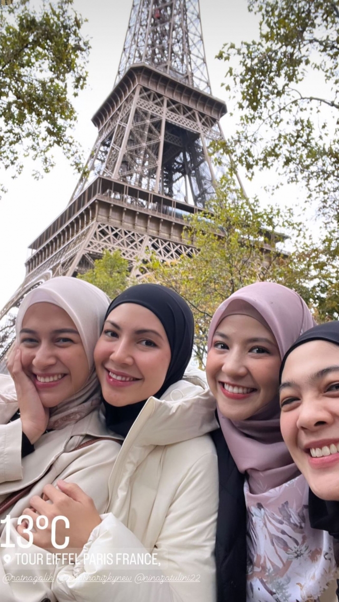 Potret Keseruan Natasha Rizky Liburan ke Paris bareng Dian Ayu Lestari, Ratna Galih, dan Nina Zatulini