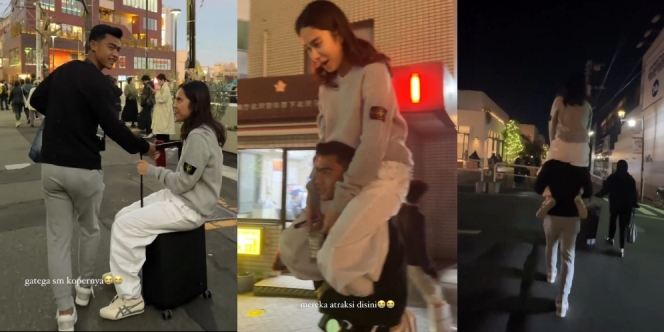 Sama-sama Bucin, Ini Potret Mesra Pratama Arhan Panggul Azizah Salsha di Jalanan Jepang