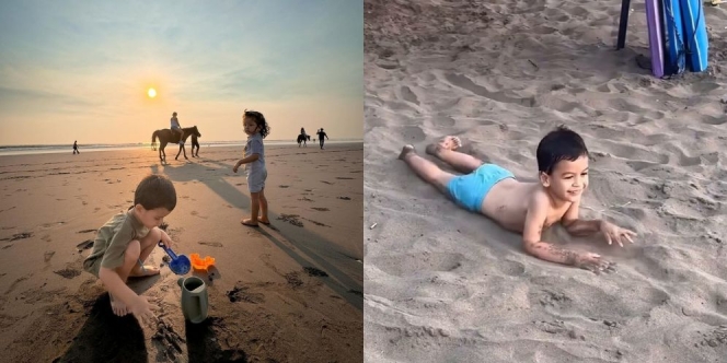 Potret Menggemaskan Rayden Anak Kimberly Ryder Saat Bermain Pasir di Pantai hingga Guling-Guling! 