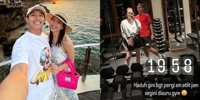 Tetap Workout, Begini Momen Honeymoon Jonatan Christie dan Shanju eks JKT48 di Bali