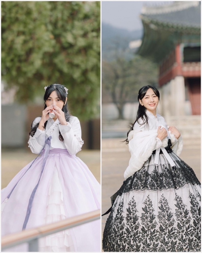 Intip OOTD Hesti Purwadinata selama di Korea, Sempat Beberapa Kali Tukeran Outfit dengan Sang Putri