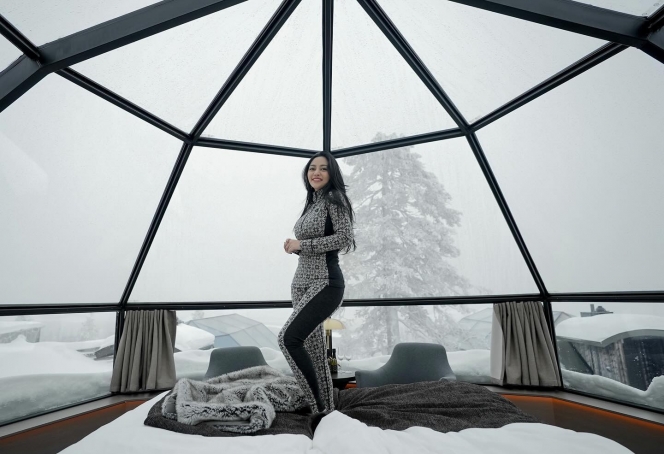 Potret Liburan Rachel Vennya di Norwegia, Pakai Baju Renang di Tengah Dinginnya Salju!