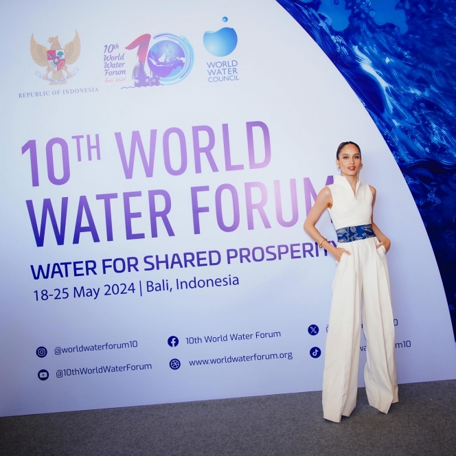 10 Foto Cinta Laura sebagai Communication Ambassador di Event World Water Forum, Super Elegan!