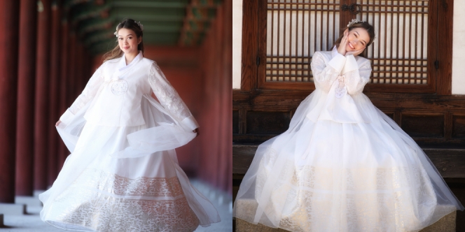 8 Foto Rebecca Klopper dengan Balutan Hanbok, Penampilannya Mirip Eonnie-eonnie Korea!