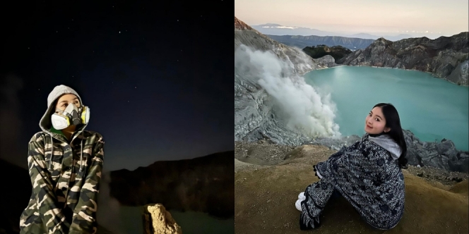 Foto Natasha Wilona Mendaki Gunung Ijen, Rela Tracking Subuh Demi Liat Blue Fire