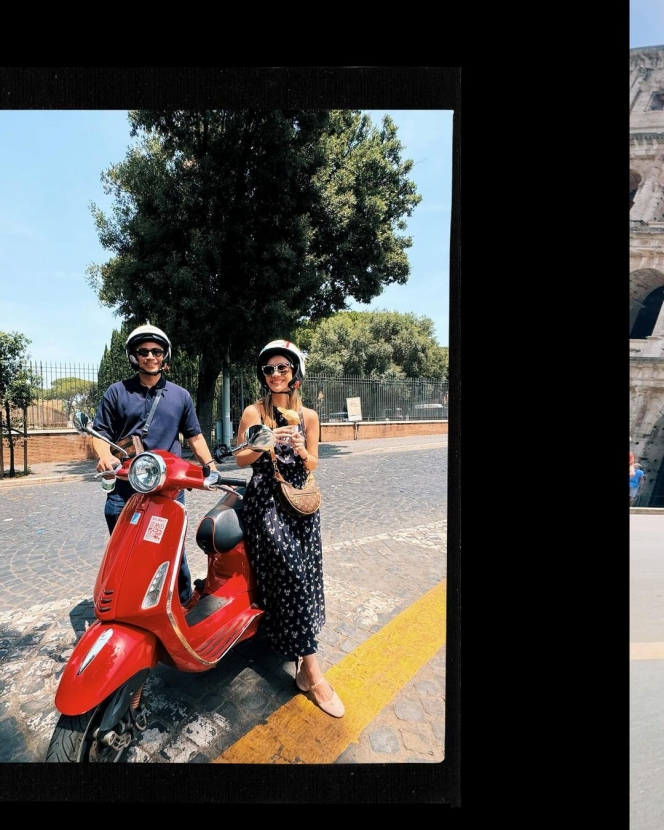 10 Foto Bunga Citra Lestari dan Tiko Aryawardhana Honeymoon di Roma, Romantis Keliling Kota Naik Vespa