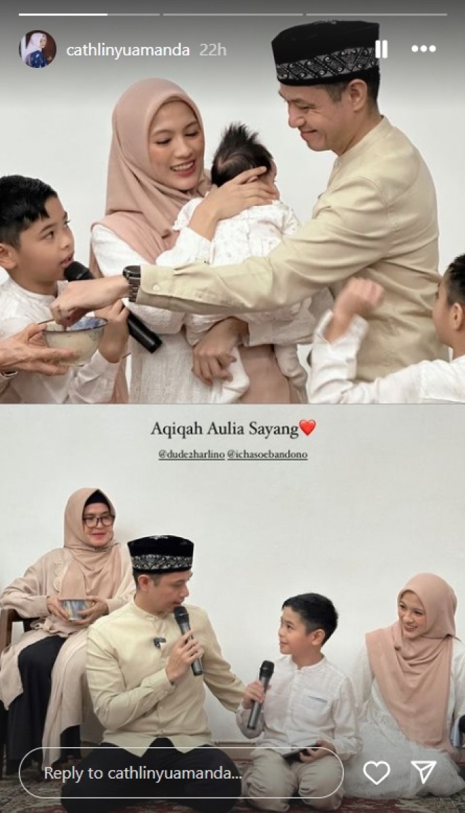 7 Foto Momen Aqiqah Baby Lia Anak Bungsu Dude Harlino, Sederhana Namun Khidmat