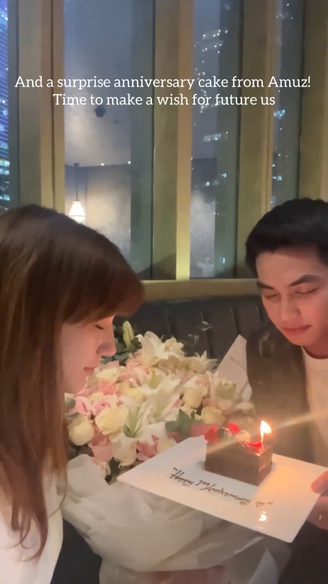 10 Potret Cassandra Lee Rayakan Anniversary bareng Pacar, Diajak Fancy Dinner hingga Dapat Buket Bunga Super Besar