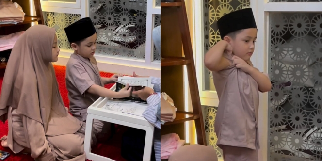 8 Foto Sheva dan Saka Anak Ussy-Andhika Belajar Ngaji, Sempat-sempatnya Pamer Otot ke Guru