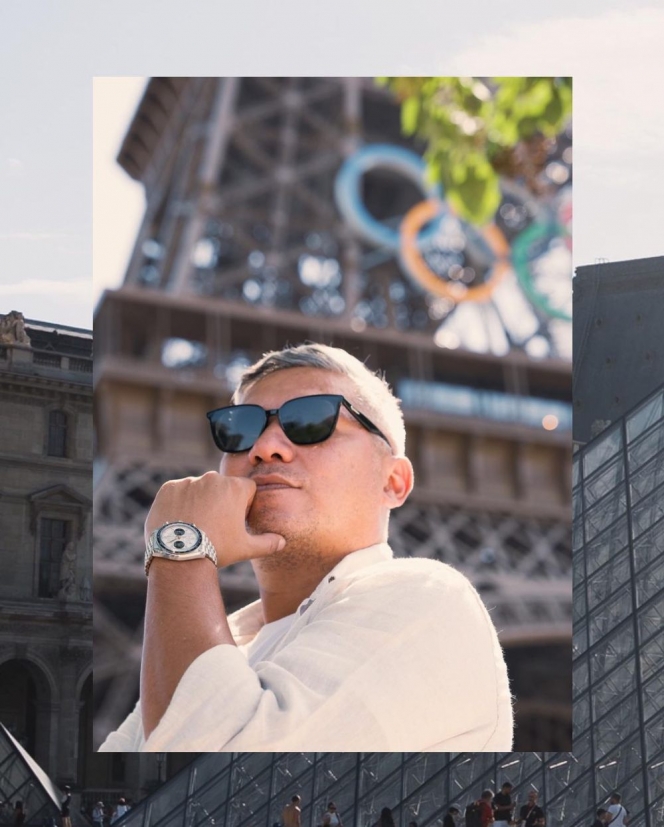 7 Foto Gading Marten Menghadiri Olimpiade Paris 2024, Jadi Fotografer Dadakan di Menara Eiffel